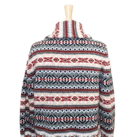 TELLURIDE CLOTHING CO. Fair Isles/Nordic Knit Cardigan w/ Shawl Collar - Picture 7 of 8